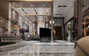 nhà sang trọng khi sử dụng sơn giả đá hoa cương