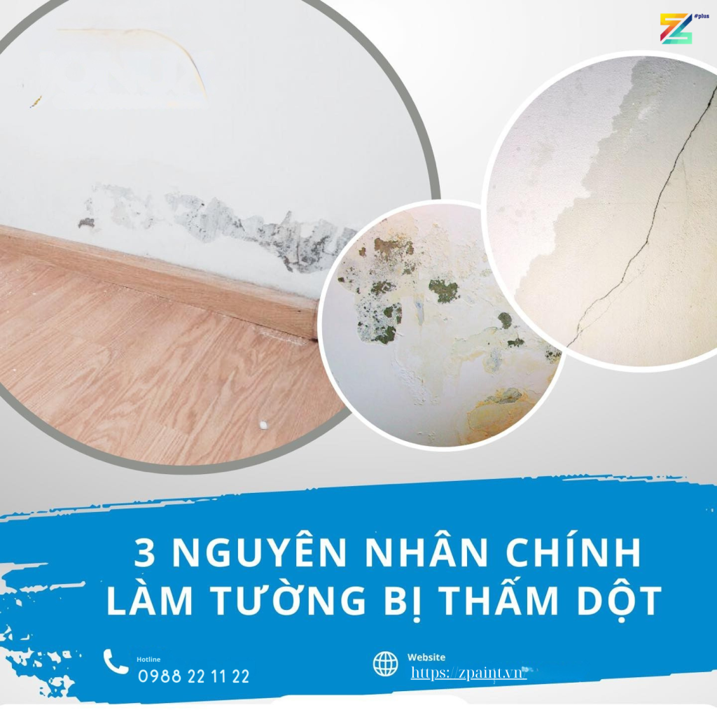 3 nguyên nhân chính làm tường bị thấm dột